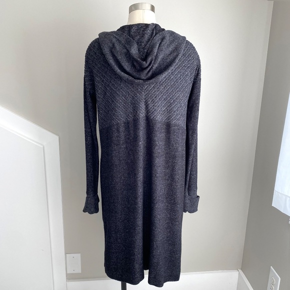Anthropologie hooded longline cardigan in black/grey marl - Size M/L - Picture 3 of 9